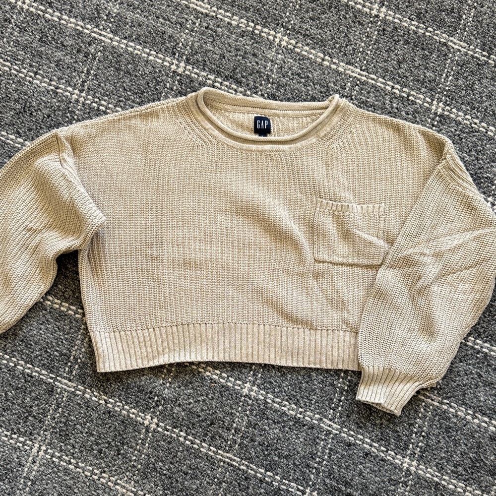 GAP Women's Beige Crew Neck Sweater 100% Cotton